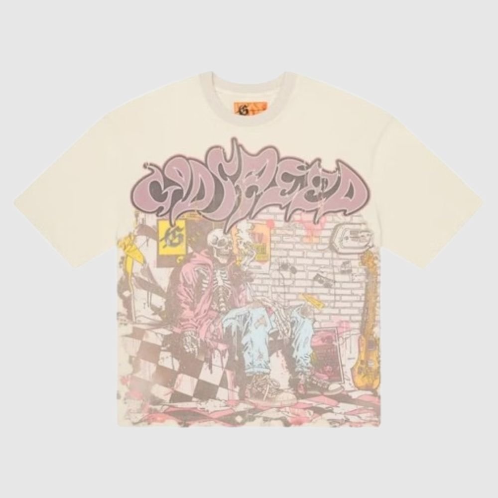 godspeed stoner tee – front graphic front view of godspeed stoner tee with graphic print