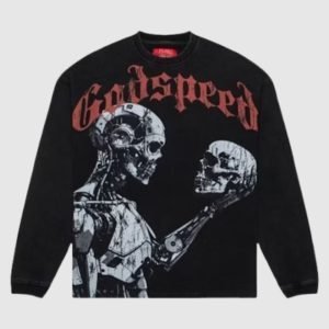 Front view of Godspeed Mankind vs AI LS T-shirt showing graphic design