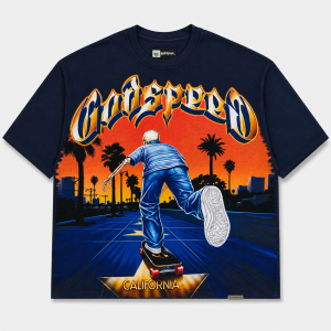 Godspeed Kick Push T-Shirt (Navy)