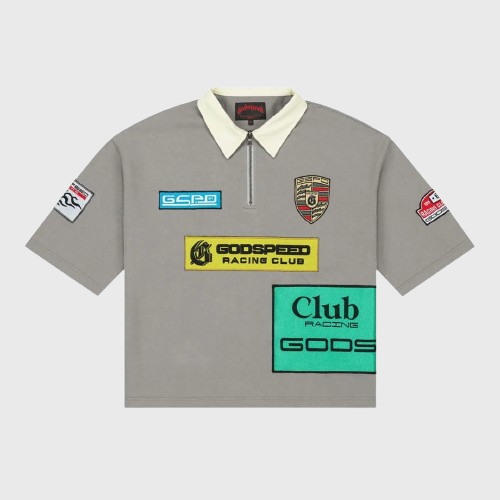 godspeed grc quarter zip short sleeve polo grey godspeed grc quarter zip short sleeve polo grey