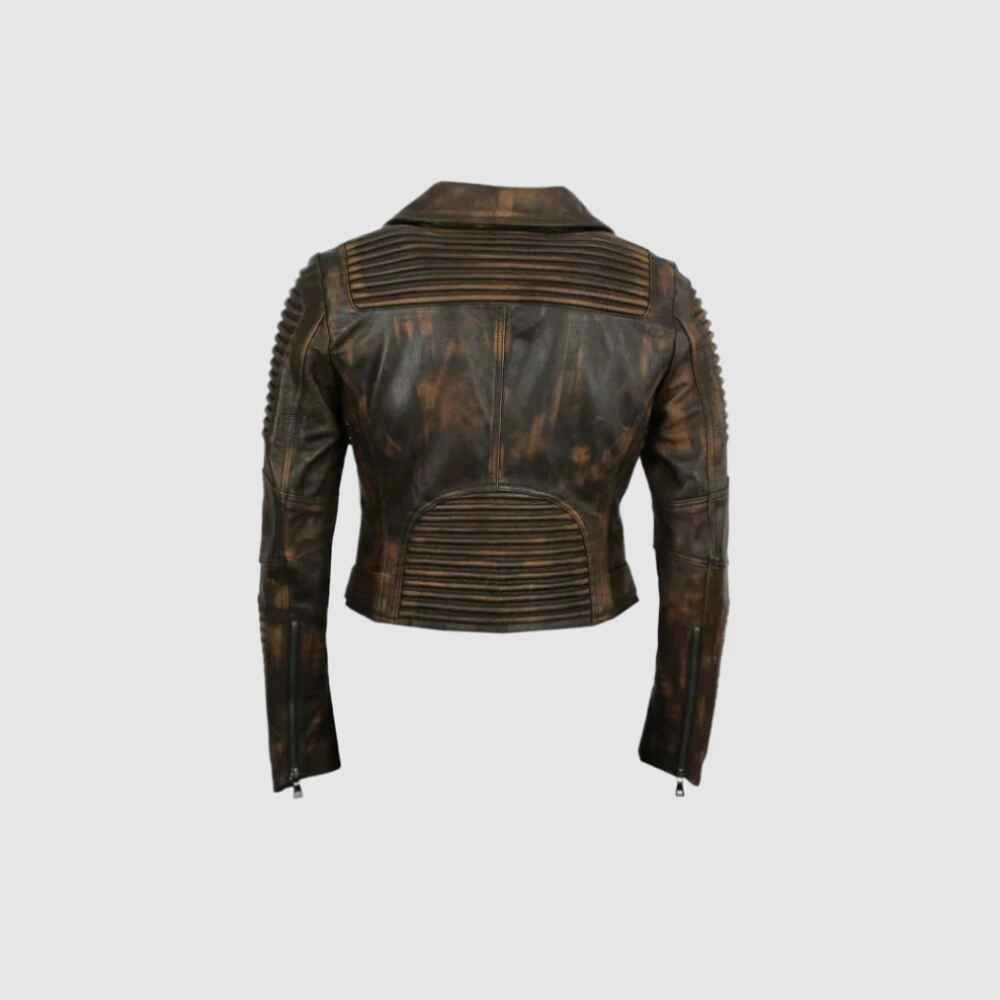 godspeed brown motorcycle jacket back side