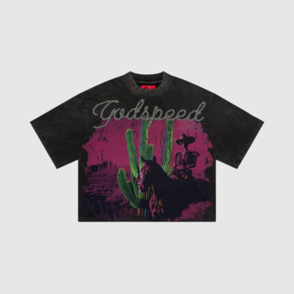 godspeed green pink shirt