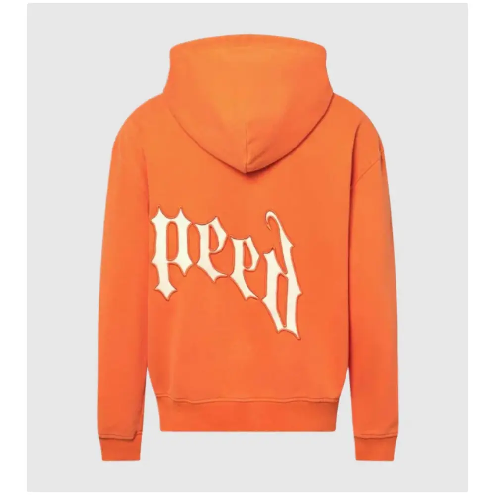 godspeed grey and orange hoodie back side