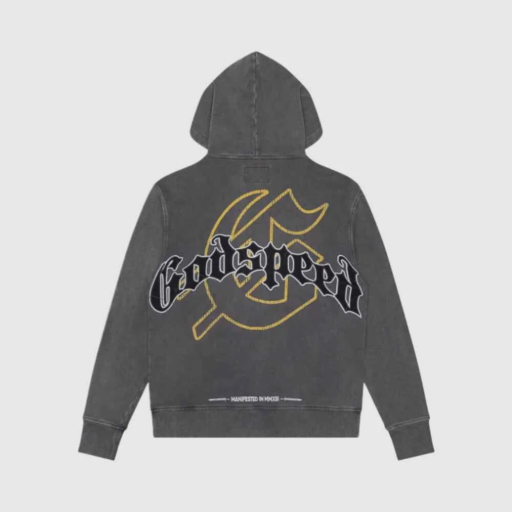 godspeed grey wash hoodie back side