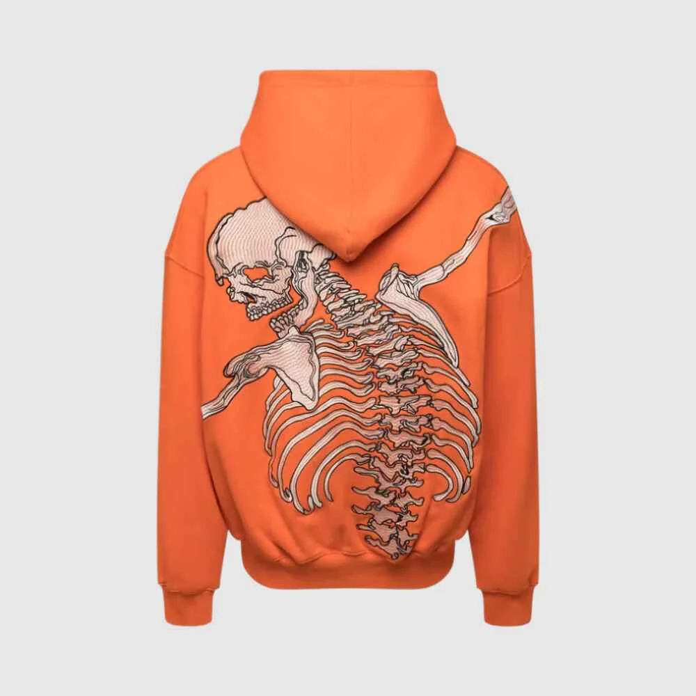 godspeed orange gray hoodie back side
