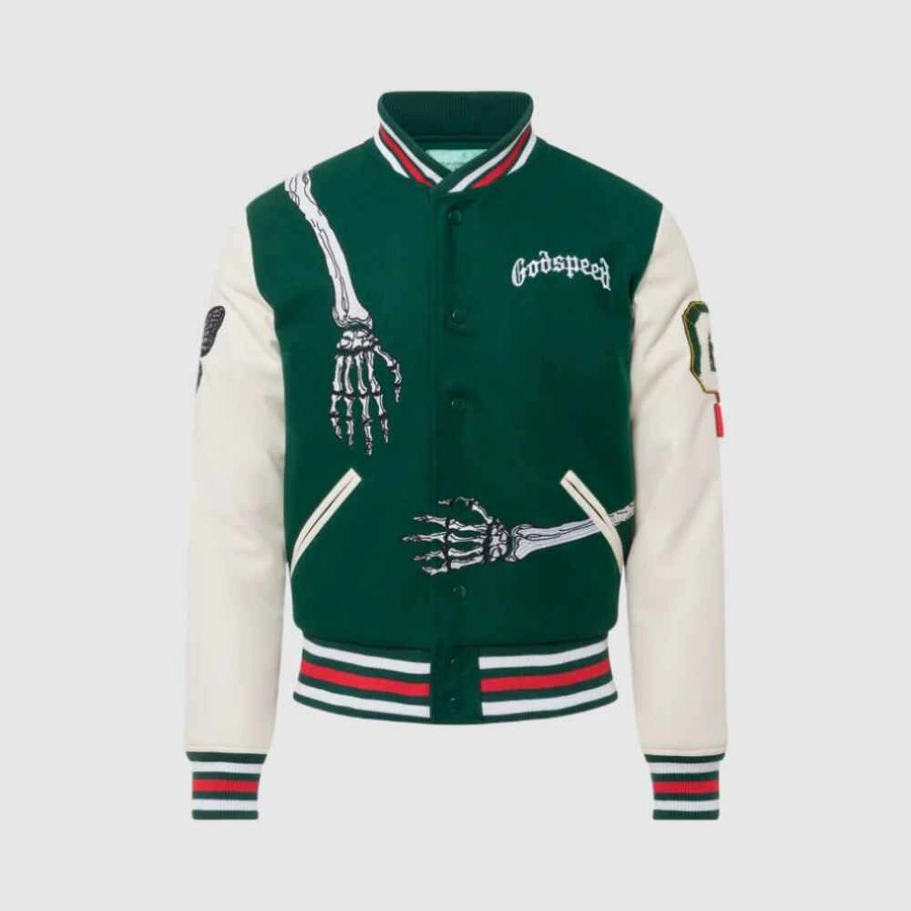 godspeed varsity jacket in green