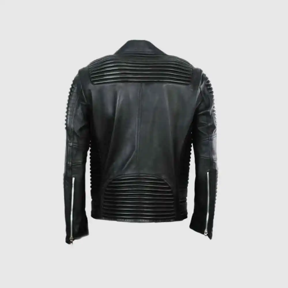 godspeed vintage brown leather jacket back side