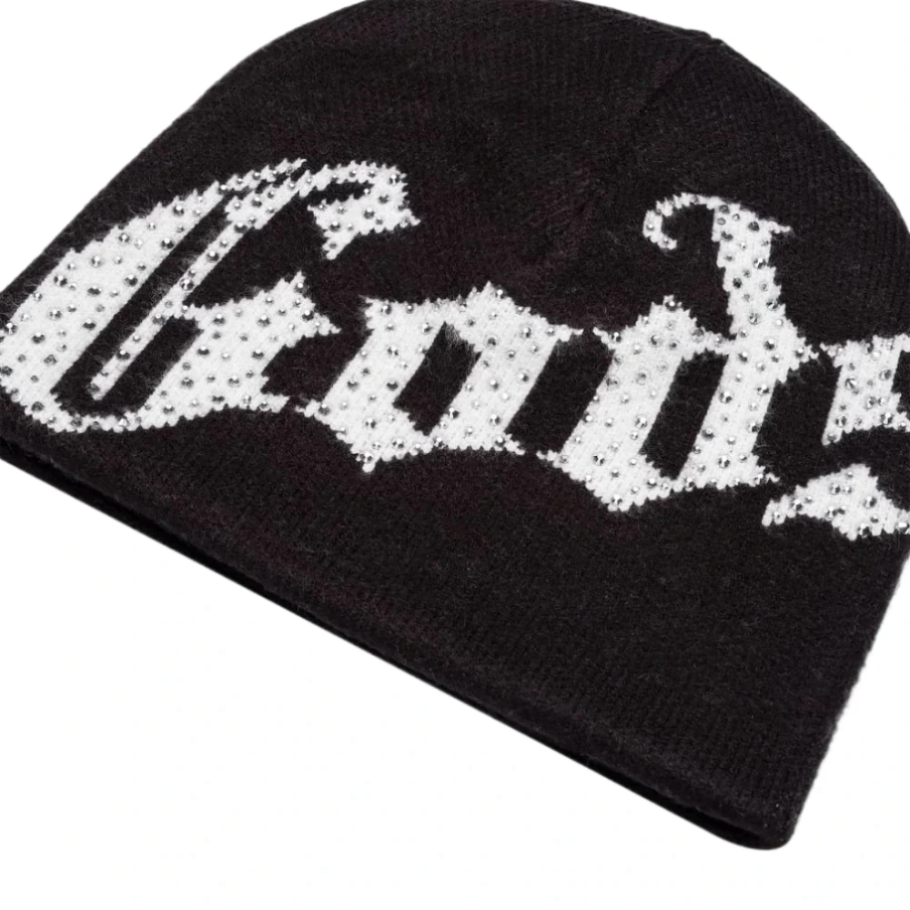 black and white beanie logo