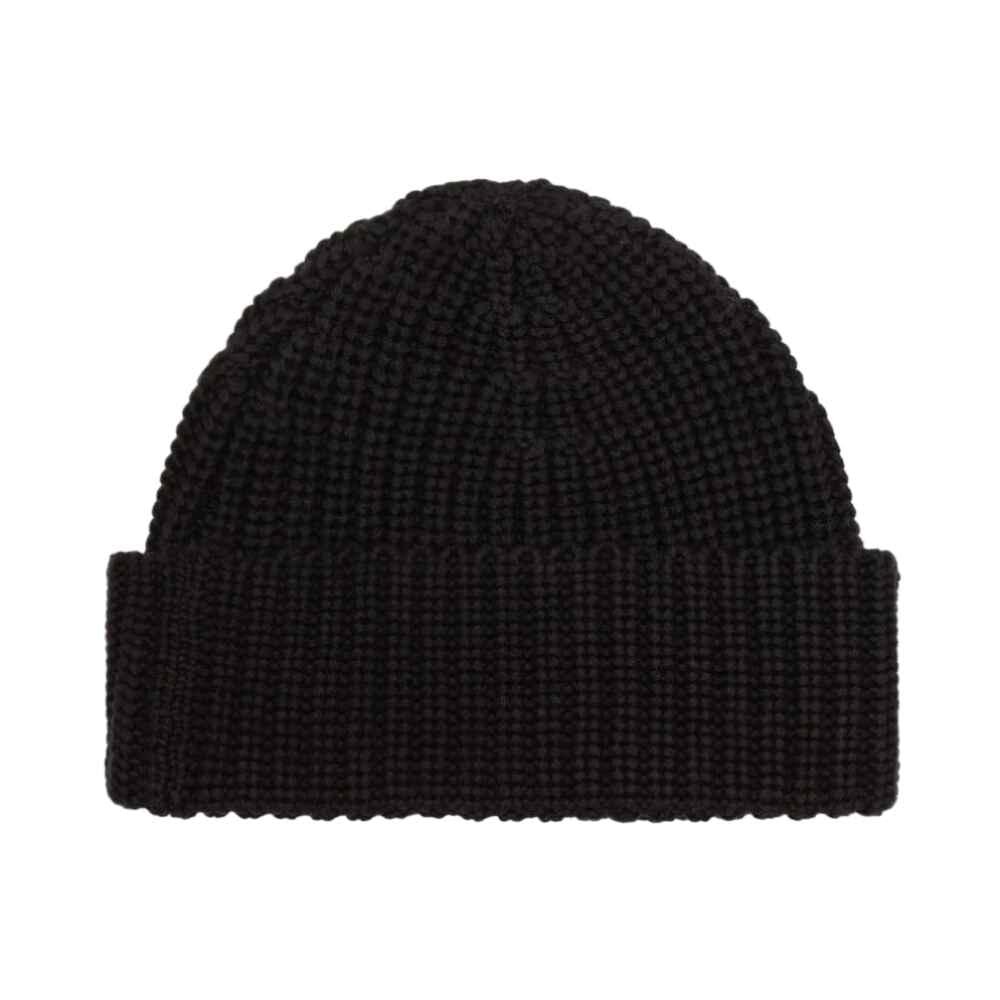 black hat beanie back