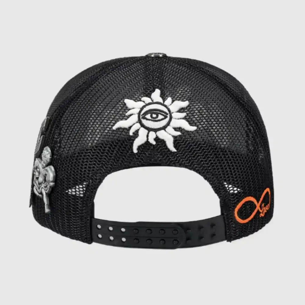 godspeed black and white beanie hat back