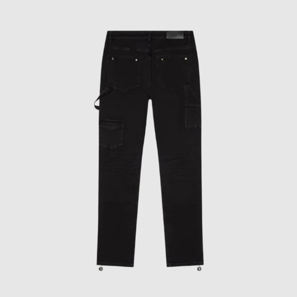 godspeed denim jacket black trousers back