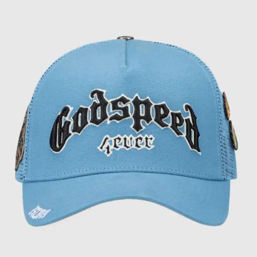 godspeed light blue trucker hat