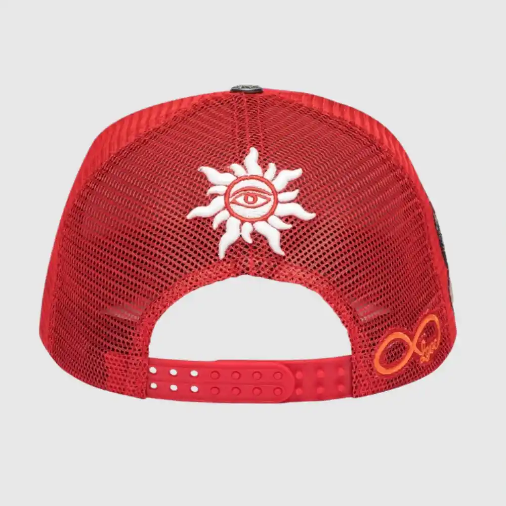 godspeed white and red hat back
